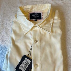 NWT yellow striped Charles Tyrwhitt long sleeved button down